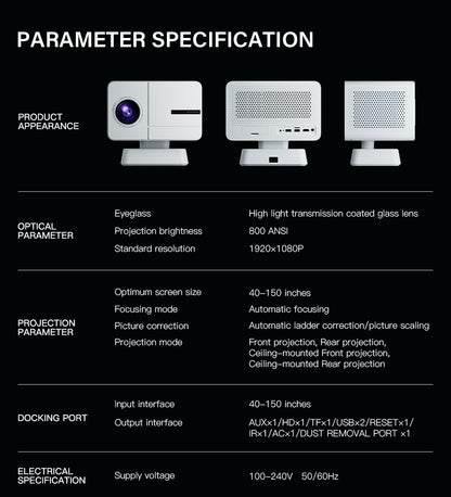 P50 Global Smart Projector Android 11 4K WIFI Bluetooth Android Electric Focus 1080P Home Cinema Outdoor portable Projector