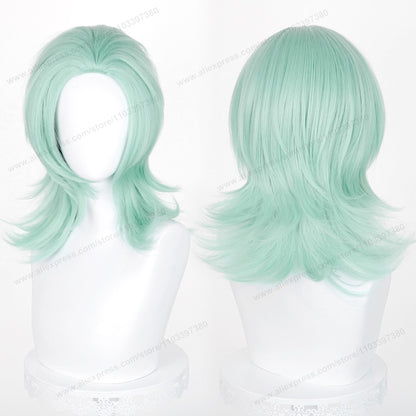 Anime 45cm Universal Cosplay Wig with Enlarged Scalp Free Parting Black White Yellow Man Women Heat Resistant Synthetic Hair