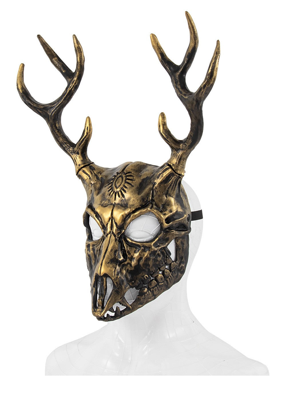 Demon Wendigo Elk Mask Cosplay Gothic Headpiece Animal Antlers Horn Bone Masks Halloween Carnival Purim Party Costume Props