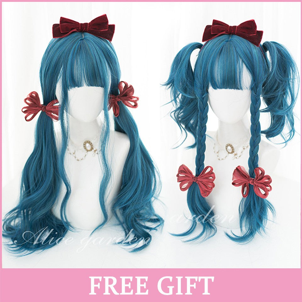 LM? Peruca de cosplay branca ombre de ondas corporais longas, perucas sintéticas resistentes ao calor, perucas Lolita naturais de parte média para mulheresW