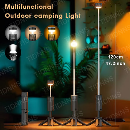 Telescopic Camping Light Rechargeable 21000mAh Portable Outdoor Camping Lantern 4 Light Modes With Tripod Storage Bag Emergency