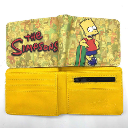 Carteira Dobrável Marvel Vingadores Os Simpsons Bonecos de Anime Masculina Infantil Porta-Cartões de Identidade com Prendedor de Dinheiro Bolsa de Presente de Desenhos Animados