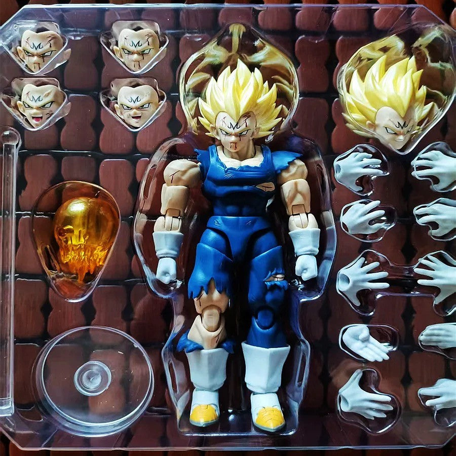 Black Hole Toys & TK Dragon Ball SHF Super Saiyan SSJ Majin Vegeta Battle Damage Full Power Anime Action Figures Models toys