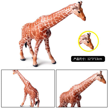Oenux Zoo África Animais Selvagens Girafa Simulação Modelo Bonecos de Ação PVC Brinquedo Educacional Fofo para Crianças