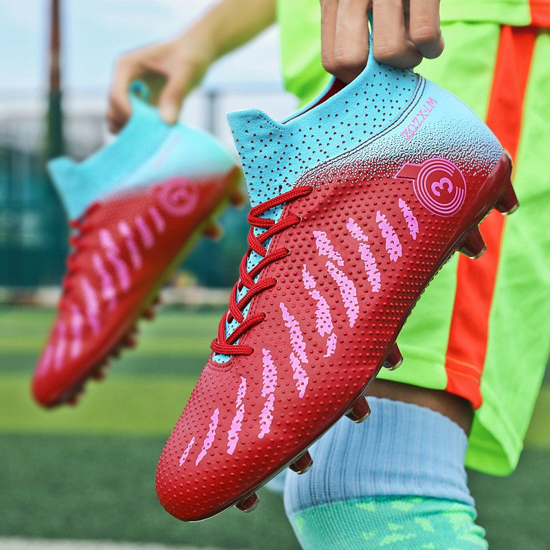 New High Top Football Shoes Cleats Soccer Shoes Boys And Girls Broken TF Nails For Adult Competitions Long Nails Training Boots