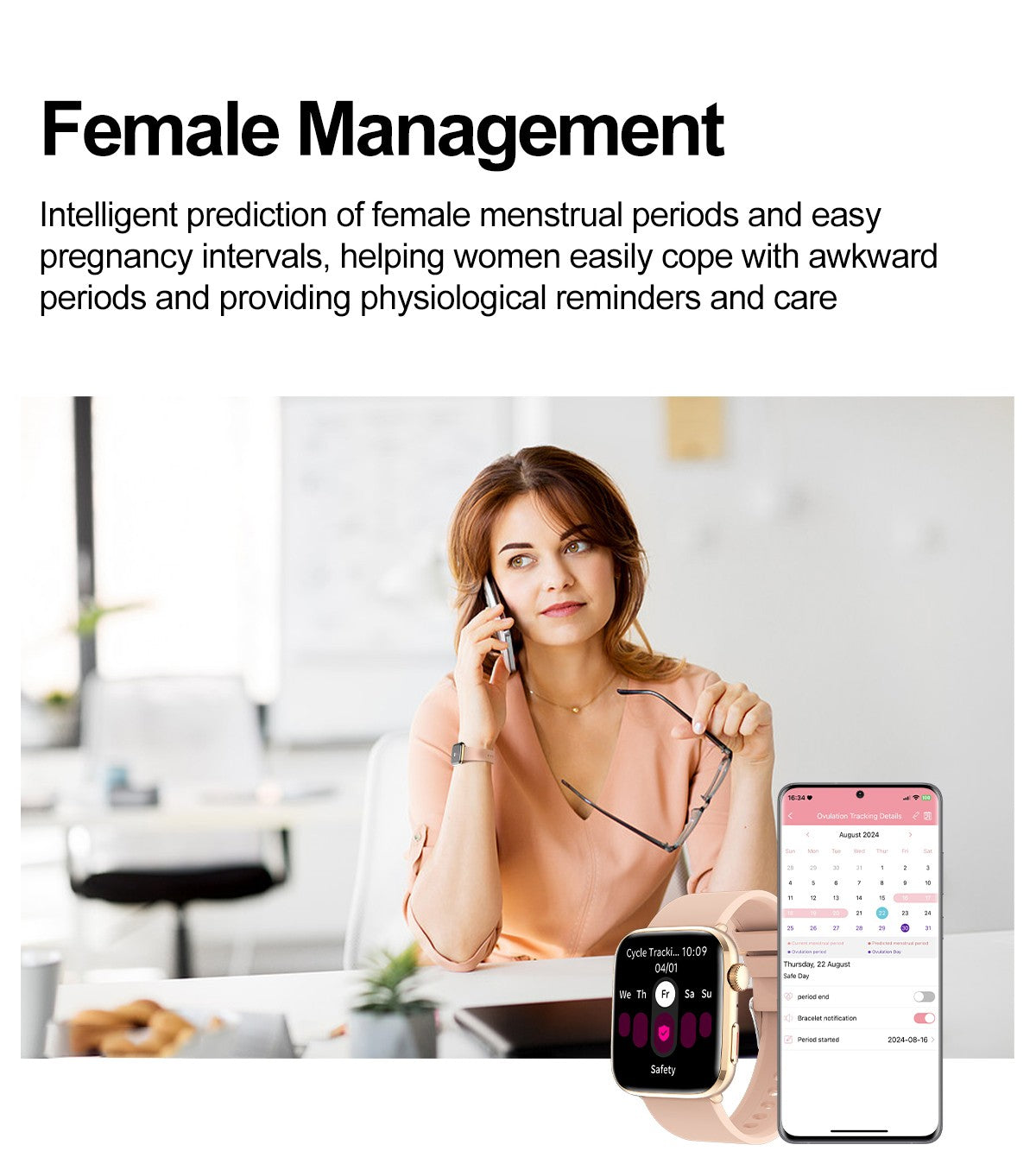 2025New NFC Smat Watch Women 1.85-inch Blood Pressure Heart Rate Bluetooth Call Female Health Smarwatches Ladies For Android IOS