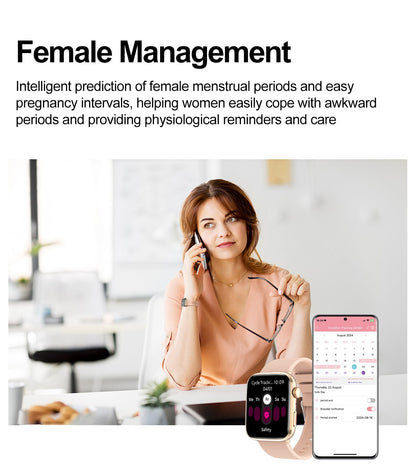 2025New NFC Smat Watch Women 1.85-inch Blood Pressure Heart Rate Bluetooth Call Female Health Smarwatches Ladies For Android IOS