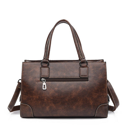 retro style women's handbag simple PU versatile shoulder bag for women large-capacity tote bag lady commuting crossbody bag