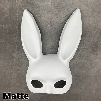 Half Face Rabbit Mask Black White Halloween Mask Christmas Bar Masquerade Party Rabbit Ears Masks Sexy Cosplay Props