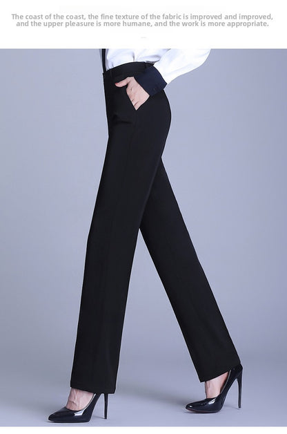 Bla Straight Leg Work Pants Women's Autumn Winter Spring Profional Suit Pants Slimming Formal Long Trousers for Office