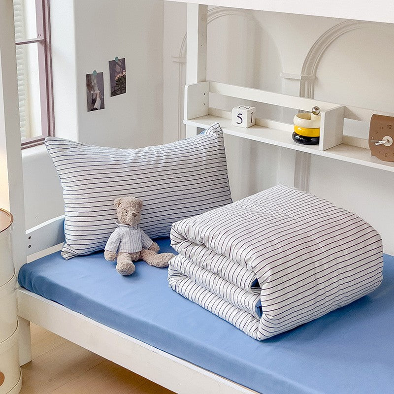 Conjunto de edredom lavado de 3 peças para Quarto Apartamento Dormitório Estudantil Simples popular multi-tamanho (1 capa de edredom + 2 fronhas)