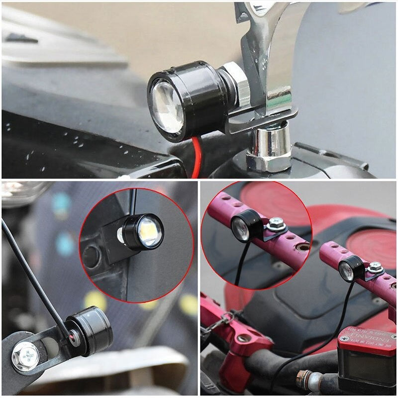 1 Par Moto Flash Estroboscópico Olho de Águia Luz Diurna Moto Lâmpada de Nevoeiro Farol Acessórios para Moto