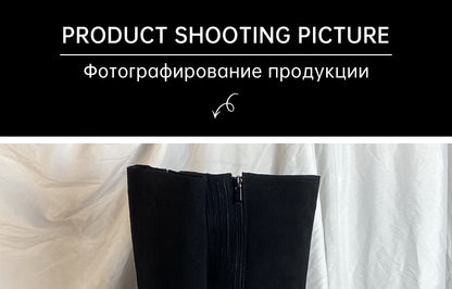 Ods Luxury Designer Sexy Pointed Toe Pole Knee High Brown Black Leather Red Sole Botas Mujer Boots For Women 8 10cm Big 41434546