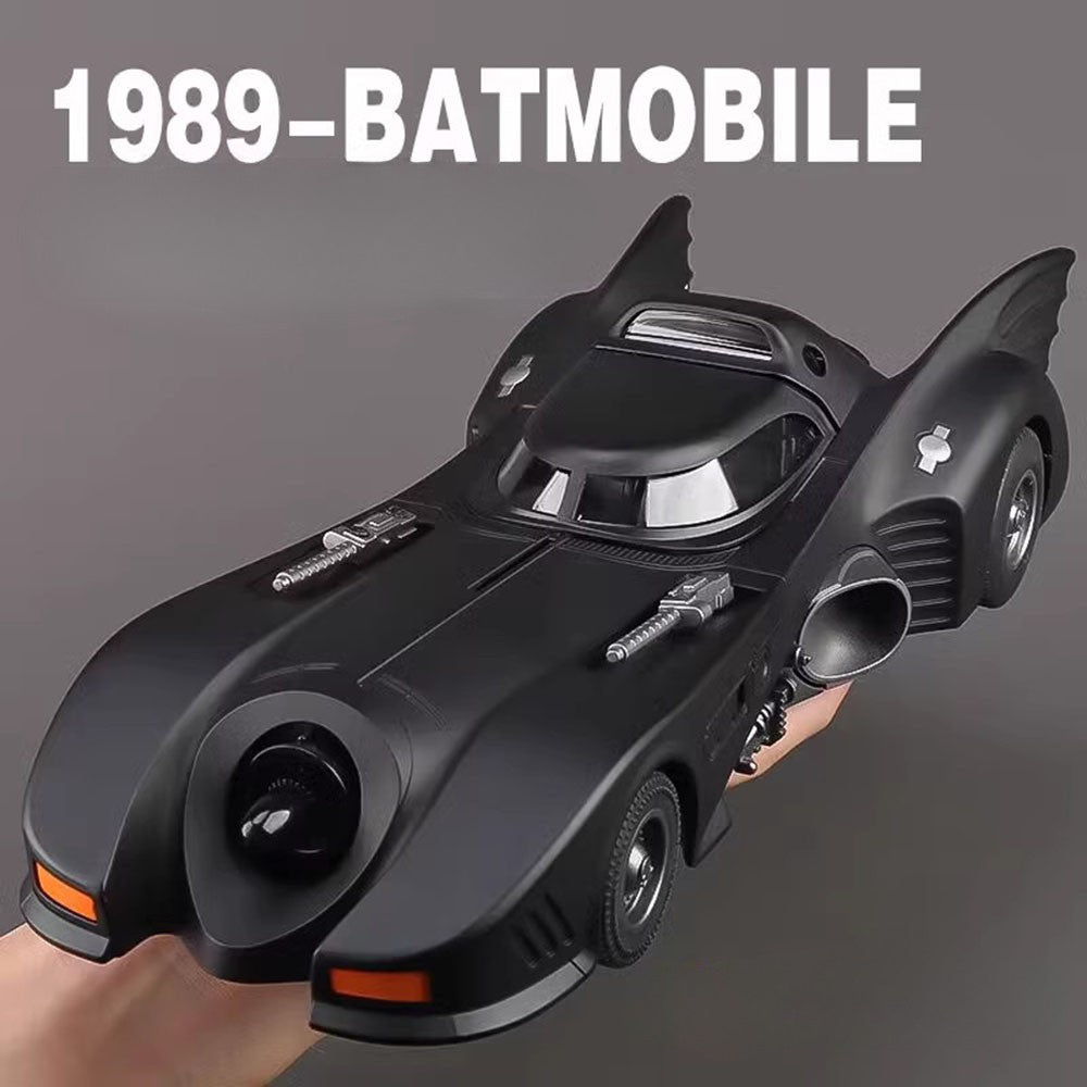 1:24 Scale 1989 Batmobile Sports Car Alloy Miniature Model Metal Diecast Vehicle Sound Light Plaything Decoration Gifts for Kids