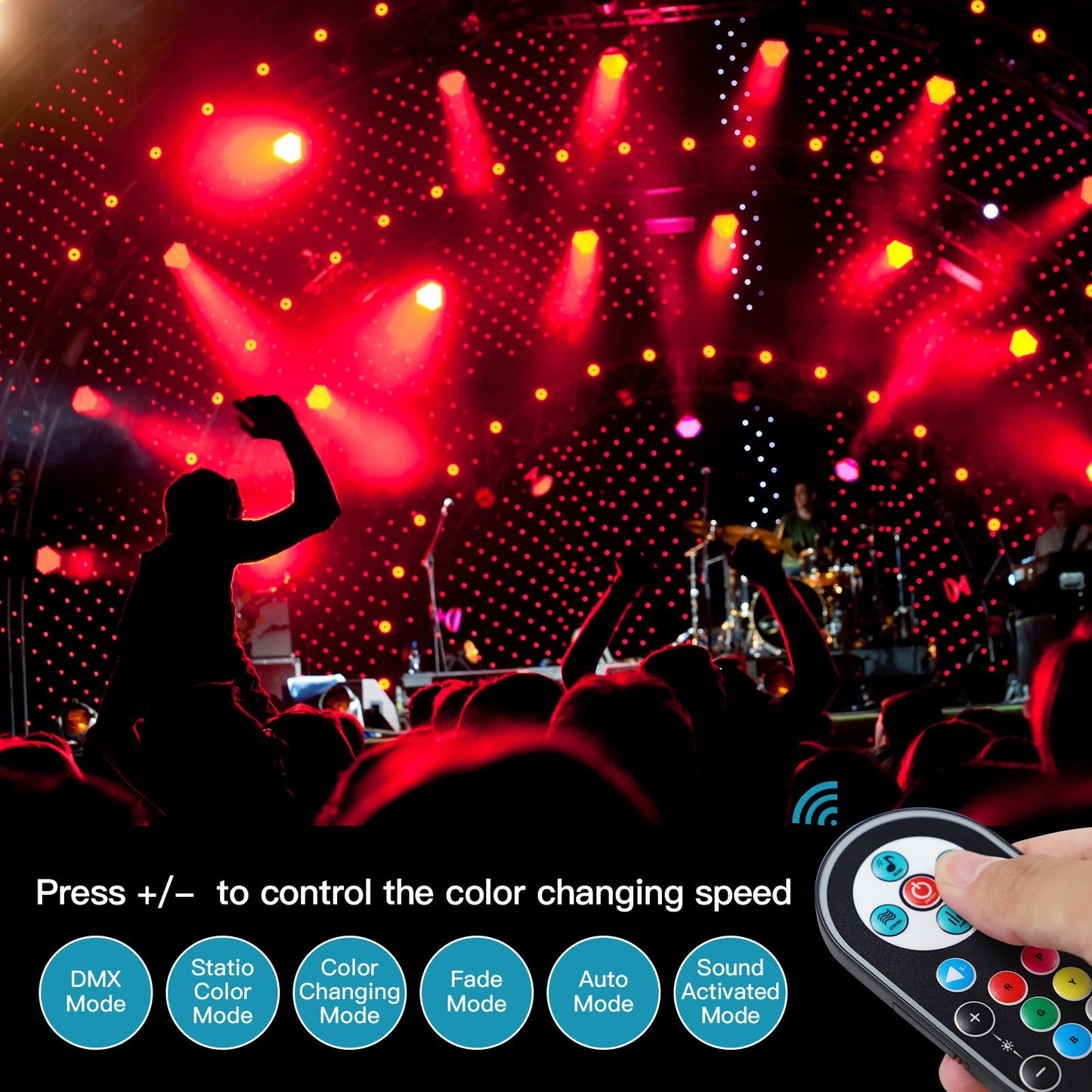 U`King 4PCS Par Lights Stage Light With 36LED RGB Uplight DMX Control Stage Lighting Indoor For DJ Disco Christmas Wedding Party