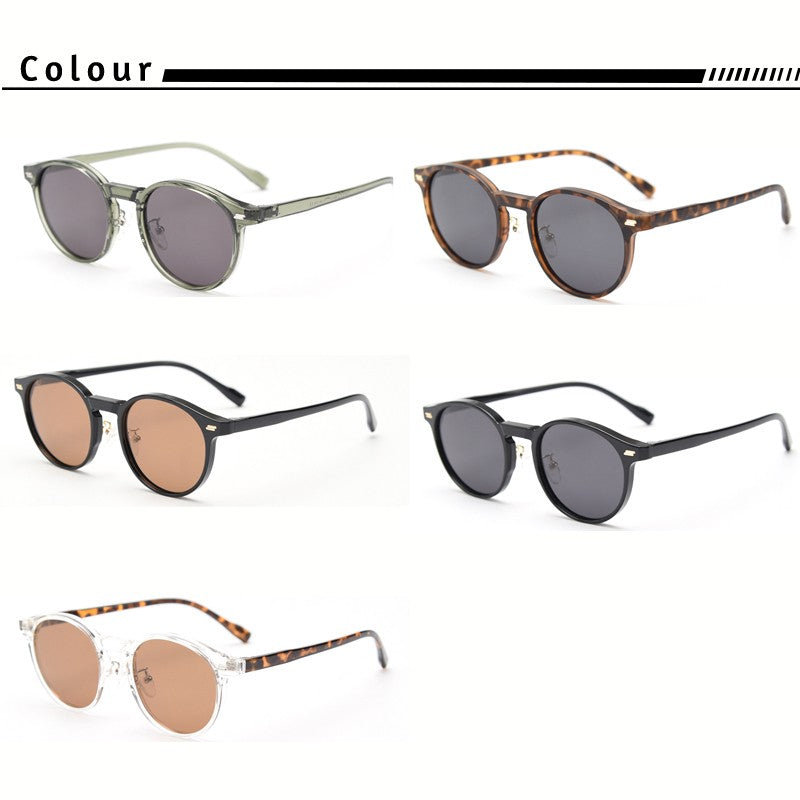 HBK Óculos De Sol Masculino Polarizado Redondo Armação TR90 Fashion Óculos De Sol Feminino Dirigir Esportes UV400 Lunette De Soleil Homme