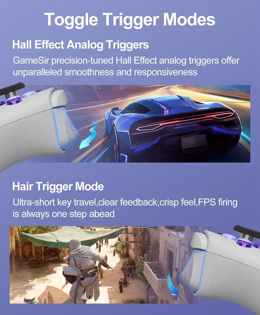 GameSir G8 Galileo Gamepad for Android iPhone 17/16 Phone Mobile Controller Hall Effect Sticks Analog Triggers Big Hands Design