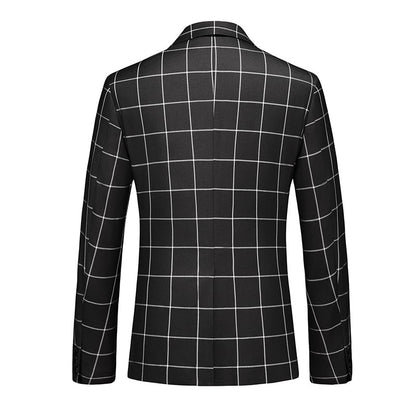 Single Breasted Plaid Suit Men's Clothing Fashion Simple Men Business Social Wedding Party Tuxedo Dress Blazers Jacket