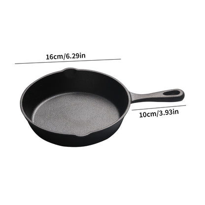 Frigideira de Ferro Fundido com Bico Antigotejamento Pré-Temperada, Utensílio de Cozinha Seguro para Forno, Acampamento, Uso Interno e Externo