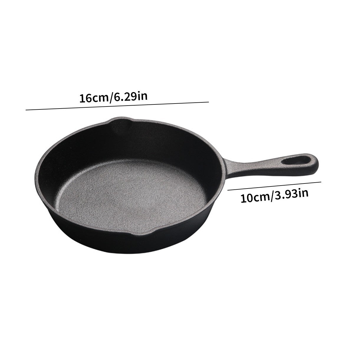 Frigideira de Ferro Fundido com Bico Antigotejamento Pré-Temperada, Utensílio de Cozinha Seguro para Forno, Acampamento, Uso Interno e Externo