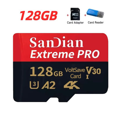 Cartão de memória original Micro TF/SD 256GB 512GB Cartões de memória 1TB Cartão de memória SD Flash de alta velocidade V30 para telefone/laptop/desktop