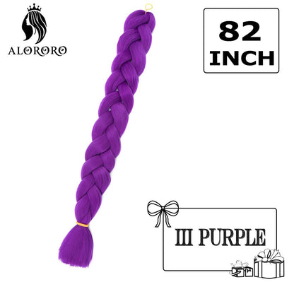 Cabelo Trançado Sintético Jumbo Alororo 82 polegadas Cabelo Falso Africano Fibra de Alta Temperatura Roxo Vermelho Extensões de Cabelo para Mulheres
