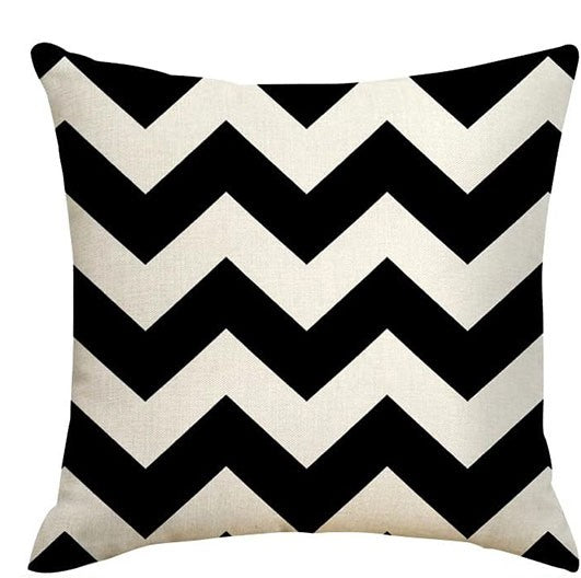 Black Beige Throw Pillows Covers Geometric Linen Wave Cushion Covers for Sofa Outdoor Patio