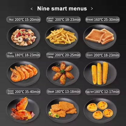 Fritadeira de ar inteligente de tela sensível ao toque, grande capacidade de 15L, aço inoxidável, multifuncional digital comercial