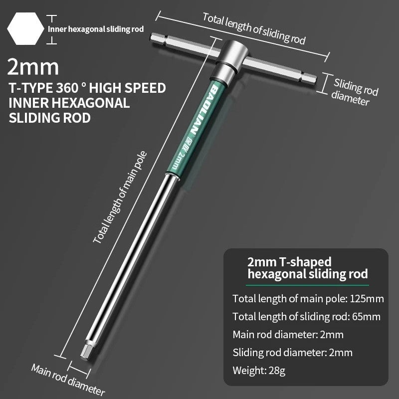 Chave de fenda Torx T/L 2.5/3/4/5/6/8/10mm Chave Allen Tipo T Cromada Chave Inglesa em Forma de T Ferramenta Manual Chave de Boca Tipo T Estendida