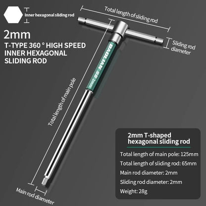Chave de fenda Torx T/L 2.5/3/4/5/6/8/10mm Chave Allen Tipo T Cromada Chave Inglesa em Forma de T Ferramenta Manual Chave de Boca Tipo T Estendida