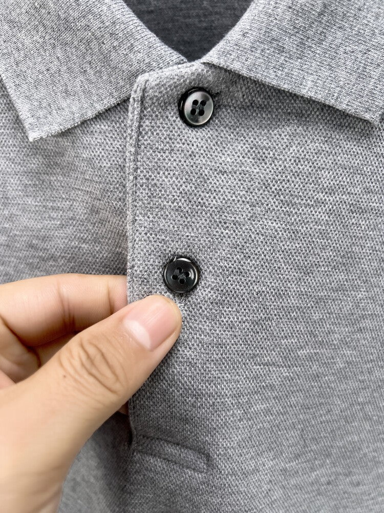 Durable 100% Cotton Men Polo Shirt,Autumn Leisure Long Sleeve, Breathable Lapels T-shirt, 16 Colors, Perfect for Golf and Sports