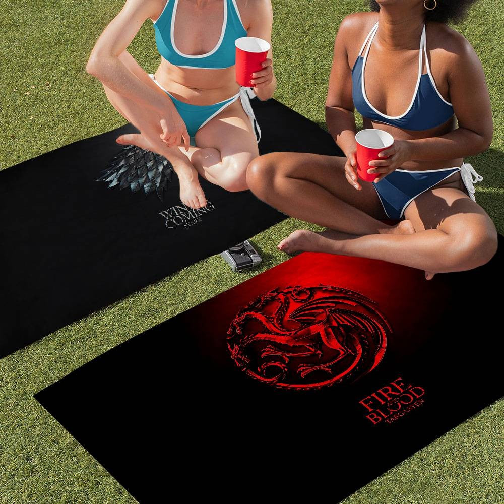 Film G-Game Of T-Thrones Microfiber Blanket Quick Drying Beach Towels Oversized Printing Super Absorbent Pool Towel Blanket