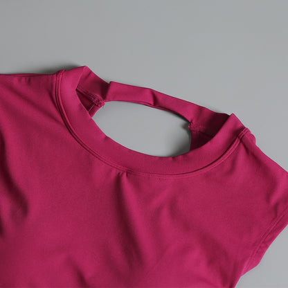 Yoga Suit Sports Top Women with Chest Pad Sexy Short-sleeved T-shirt Running Beauty Back Pilates Training Fitness Clothes Summer