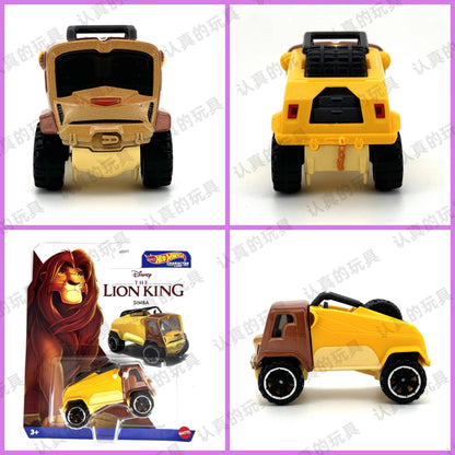 Disney Hot Wheels Carros de Personagens 2024 Mix 6U O Rei Leão Simba O Estranho Mundo de Jack Sally Capitão América Brinquedos de Miniatura