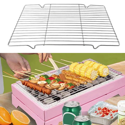 1PCS Stainless Steel Mat Net Grid Shape Rectangle Grill Grilling Mesh Net BBQ Tools Square Barbecue Net Barbecue Stove Parts