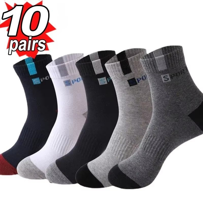 5/10 Pairs Breathable Cotton Sports Stockings Men Bamboo Fiber Autumn Winter Men Socks Sweat Absorption Deodorant Business Sox