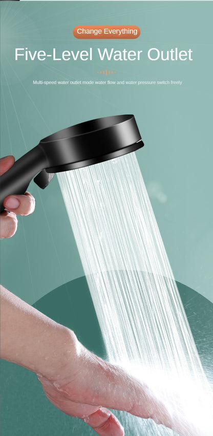 Chuveiro de Alta Pressão com 5 Modos, Chuveiro Ajustável com Mangueira, Economia de Água, Parada de Chave Única, Bico de Pulverização, Acessórios para Banheiro