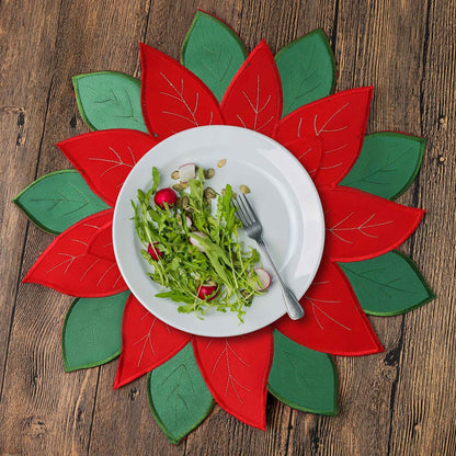 4/2PCS 35X35CM Christmas Embroidered Table Flag Tablecloth European Embroidered Placemat Modern Nordic Circular Cover Tablecloth