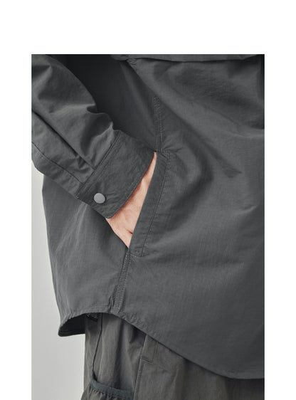 Men Outdoor Waterproof Quick Dry Lightweight Tack Techwear Cargo Shirts Man Streetwear Loose Casual Long Sleeve Oversize Shirt