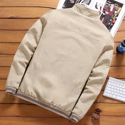 Autumn And Winter New Men's Fashion Aviator Jacket Fleece Thickened Warm Baseball Jacket Solid Color Zipper Large Size Top M-5XL