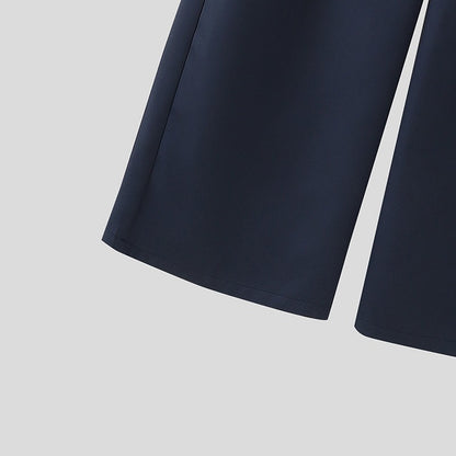 INCERUN Men Wide Leg Pants Solid Button Joggers Loose Casual Trousers Men Streetwear Korean Style Fashion Male Long Pants S-5XL