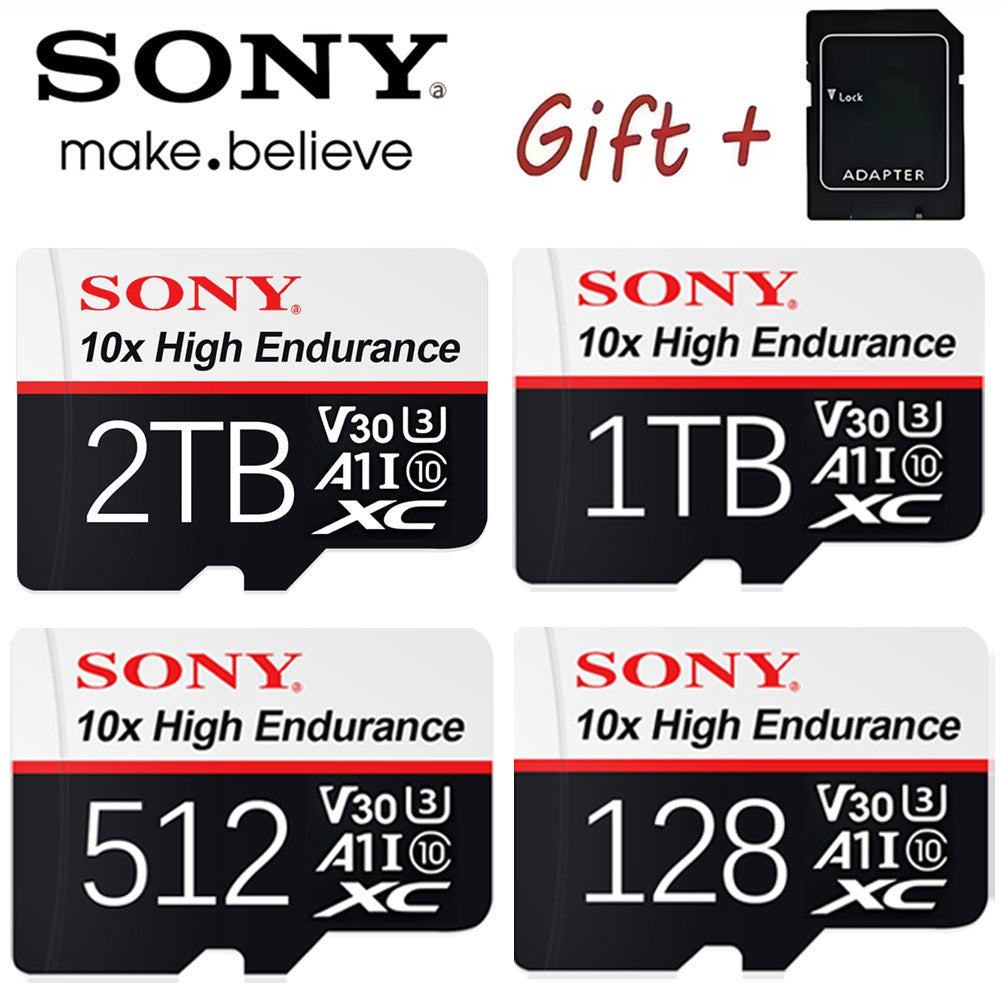 Cartão de Memória SONY Classe 10 de Alta Velocidade Mini Cartão SD 64GB 128GB 256GB 512GB 1TB 2TB Cartão TF Flash