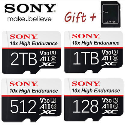 Cartão de Memória SONY Classe 10 de Alta Velocidade Mini Cartão SD 64GB 128GB 256GB 512GB 1TB 2TB Cartão TF Flash