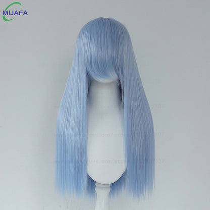 Peruca de Cosplay Longa e Lisa de Altíssima Qualidade, 400g, 48 Cores, 60cm, com Franja, Resistente ao Calor, Perucas Anime + Touca de Peruca