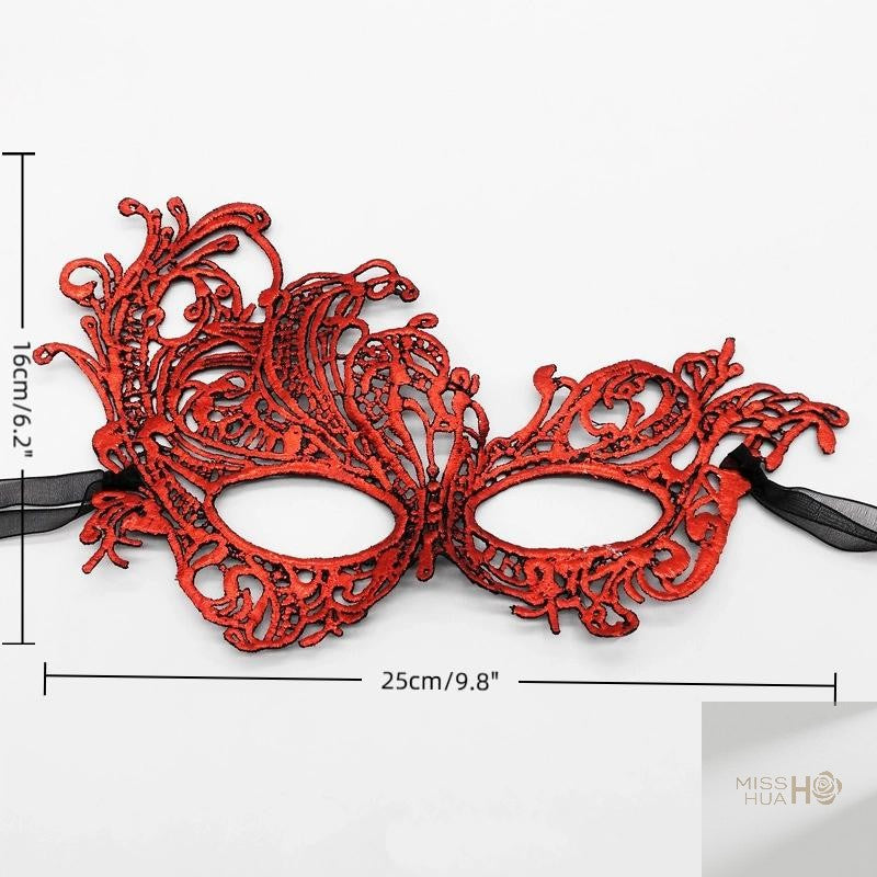 Set of 2, Couple's Elegant Black Lace Masquerade Masks for Costume Parties