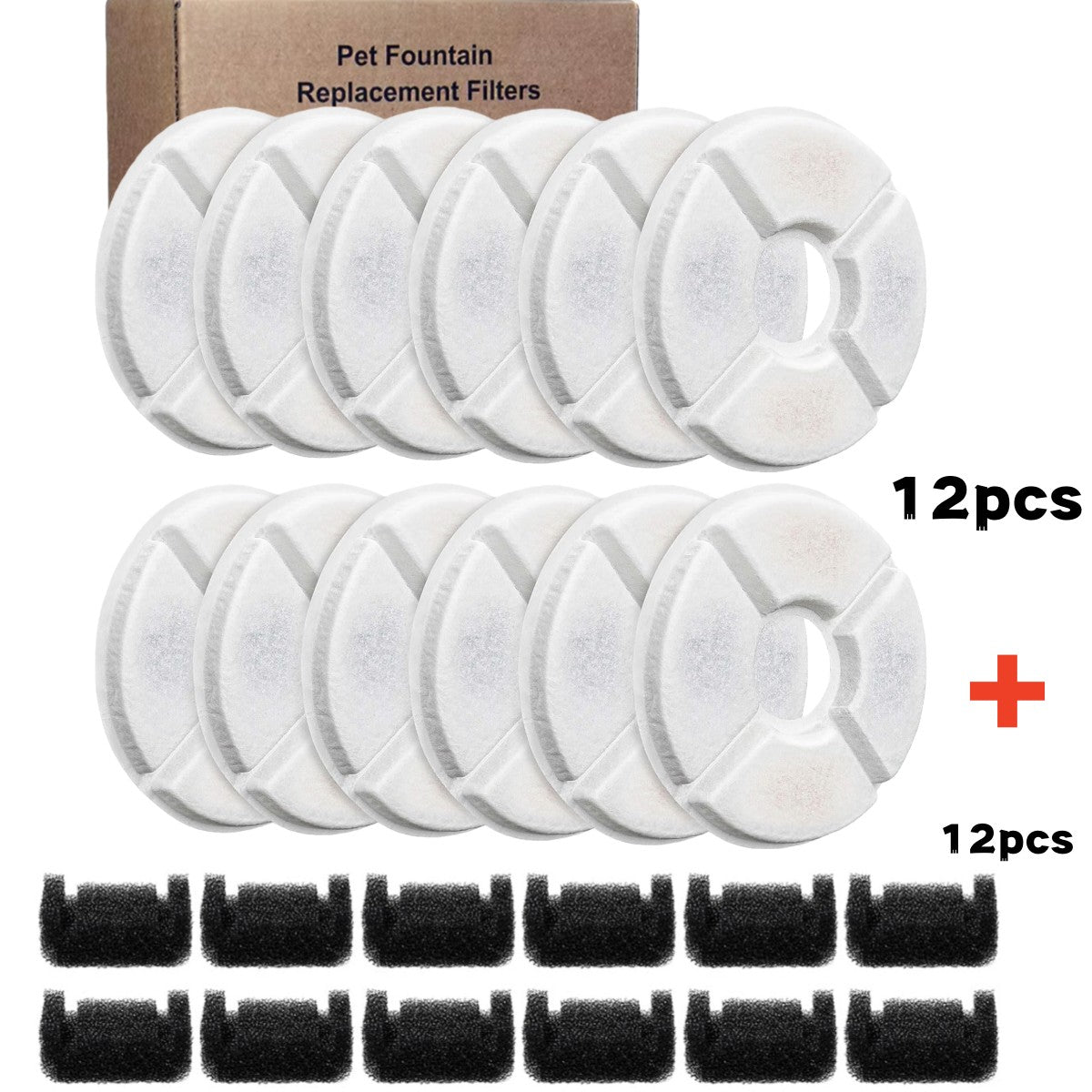 Filtro de Carvão Ativado de Reposição 4/8/12pçs para Bebedouro de Gatos Filtros de Reposição para Cães Fonte Redonda em Formato de Flor