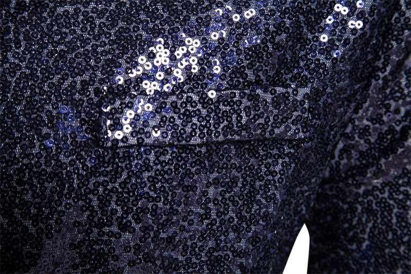 Fashion Men Luxurious Sequin Suit Jacket Green / Silver Men's Bar KTV Stage Dress Male Blazer Coat