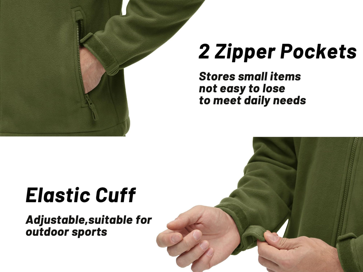 TACVASEN Winter Windproof Fleece Jackets Full Zip Mens Winter Jacket Multi-Pockets Work Coats Hiking Windbreaker Climbing Parka