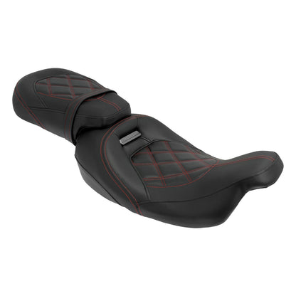 Assento de Motocicleta Duplo Preto Dianteiro Traseiro para Piloto e Passageiro para Harley Touring Road King Street Electra Road Glide 2009-2024