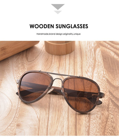 Oversized Aviator Sunglasses Wood for Men Polarized Sun Glasses Women 2022 Luxury Brand Shades UV400 High Quality
